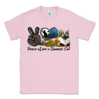 Bubblegum Pink Peace Love Siamese Cat Classic Tee - LillyAllenDesigns