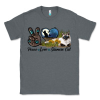 Charcoal Heather Peace Love Siamese Cat Classic Tee - LillyAllenDesigns