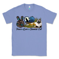Colony Blue Peace Love Siamese Cat Classic Tee - LillyAllenDesigns
