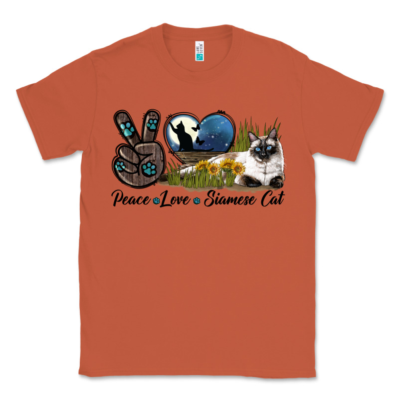 Peace Love Siamese Cat Classic Tee by LillyAllenDesigns | Teevron