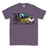 Lavender Peace Love Siamese Cat Classic Tee - LillyAllenDesigns
