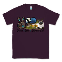 Plum Peace Love Siamese Cat Classic Tee - LillyAllenDesigns