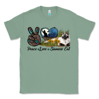 Sage Peace Love Siamese Cat Classic Tee - LillyAllenDesigns