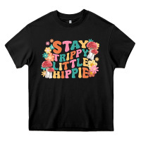 Black stay trippy little hippie Heavy Core Tee - MaliasSmallBusiness