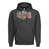 Charcoal Heather Nurse Zipper Hoodie - FaDigitalArtStudio