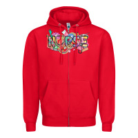 Red Nurse Zipper Hoodie - FaDigitalArtStudio
