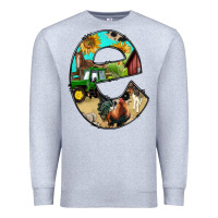 Heather Grey farm life alphabet lowercase letters e Premium Sweatshirt - BundleAndBundleShop