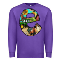 Purple farm life alphabet lowercase letters e Premium Sweatshirt - BundleAndBundleShop