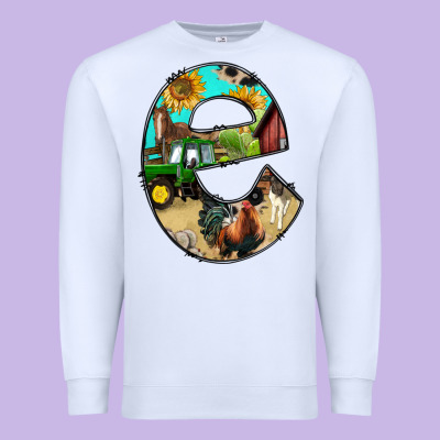 Farm Life Alphabet Lowercase Letters E Premium Sweatshirt Designed By Bundleandbundleshop
