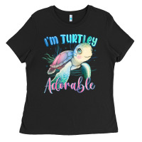 Black im turtley adorable turtle Ladies Tee - MaliasSmallBusiness