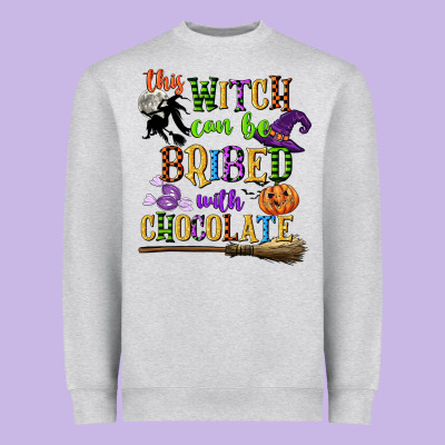 This Witch Can Be Bribed With Chocolate Heavyweight Sweatshirt Designed By Cowgirlartshop