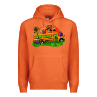 Carrot Halloween School Bus Premium Hoodie - FaDigitalArtStudio