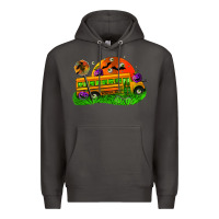 Smoke Halloween School Bus Premium Hoodie - FaDigitalArtStudio