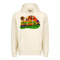 Tofu Halloween School Bus Premium Hoodie - FaDigitalArtStudio