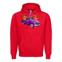 Red Mardi Gras Truck King's Cake Zipper Hoodie - FaDigitalArtStudio