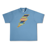 Pebble Blue Yellow Aztec Patterned Lightning Urban Heavy Tee - Bettercallsaul
