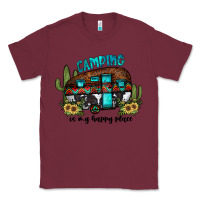 Burgundy camping is my happy place2 Classic Tee - JahusDesignShop