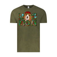 Vintage Olive Christmas Beagle Dog Mom Vintage Tee - RanaPortraitStore