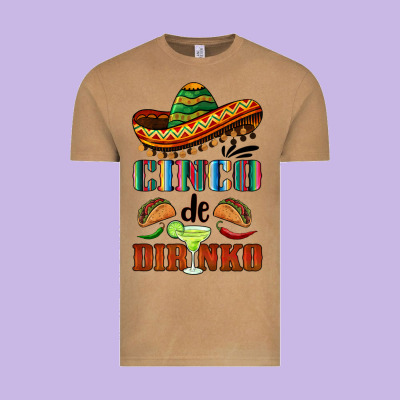 Cinco De Dirinko Sombrero Vintage Tee Designed By Barkaloodesign