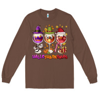 Chestnut Hallothanksmas wine glasses Long Sleeve Tee - NancyCooperArtShop