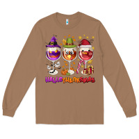Toasted Coconut Hallothanksmas wine glasses Long Sleeve Tee - NancyCooperArtShop
