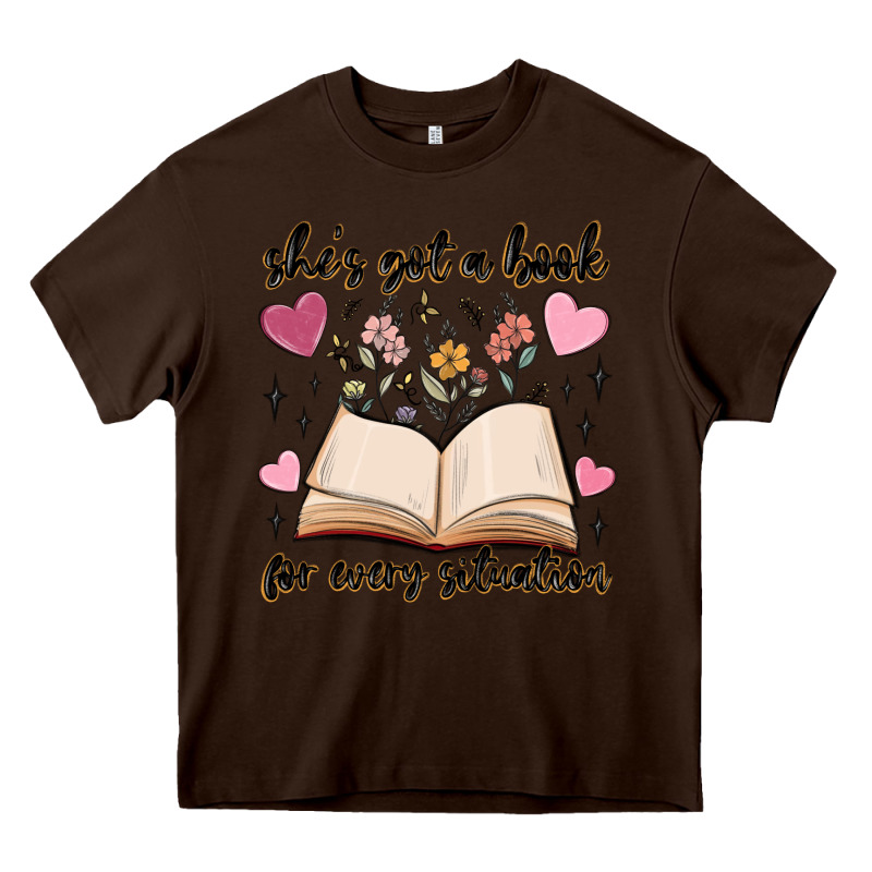 She's Got A Book For Every Situation Heavy Core Tee by MaliasSmallBusiness | Teevron