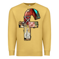 Antique Gold farm life alphabet lowercase letters f Premium Sweatshirt - BundleAndBundleShop
