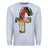 Heather Grey farm life alphabet lowercase letters f Premium Sweatshirt - BundleAndBundleShop