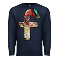 Navy farm life alphabet lowercase letters f Premium Sweatshirt - BundleAndBundleShop