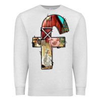 Oatmeal Heather farm life alphabet lowercase letters f Premium Sweatshirt - BundleAndBundleShop
