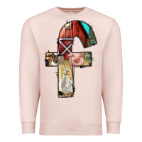Pale Pink farm life alphabet lowercase letters f Premium Sweatshirt - BundleAndBundleShop