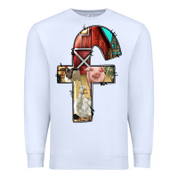 White farm life alphabet lowercase letters f Premium Sweatshirt - BundleAndBundleShop