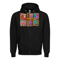 Black Gobble Till You Wobble Zipper Hoodie - FaDigitalArtStudio