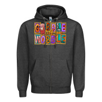 Charcoal Heather Gobble Till You Wobble Zipper Hoodie - FaDigitalArtStudio