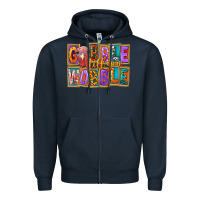 Navy Gobble Till You Wobble Zipper Hoodie - FaDigitalArtStudio