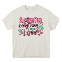 Cream season everything with love Heavy Core Tee - MaliasSmallBusiness