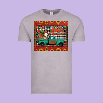 Merry Christmas Farm Truck Tumbler Vintage Tee Designed By Jasminsmagicworld