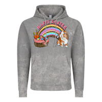 Cloud Rock Happy Easter Bunny And Egg Basket Rainbow Vintage Hoodie - RanaPortraitStore