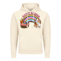 Vintage Artic Happy Easter Bunny And Egg Basket Rainbow Vintage Hoodie - RanaPortraitStore