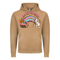 Vintage Camel Happy Easter Bunny And Egg Basket Rainbow Vintage Hoodie - RanaPortraitStore