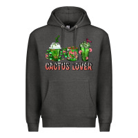 Charcoal Heather Cactus Lover Cactus Coffee Cups Premium Hoodie - FaDigitalArtStudio
