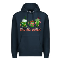 Navy Cactus Lover Cactus Coffee Cups Premium Hoodie - FaDigitalArtStudio