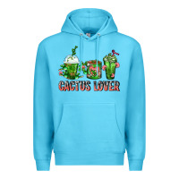 Ocean Blue Cactus Lover Cactus Coffee Cups Premium Hoodie - FaDigitalArtStudio