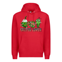 Red Cactus Lover Cactus Coffee Cups Premium Hoodie - FaDigitalArtStudio