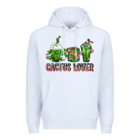 White Cactus Lover Cactus Coffee Cups Premium Hoodie - FaDigitalArtStudio