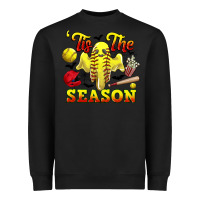 Black tis the season softball halloween Heavyweight Sweatshirt - CowGirlArtShop