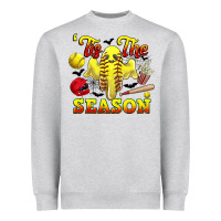 Heather Grey tis the season softball halloween Heavyweight Sweatshirt - CowGirlArtShop