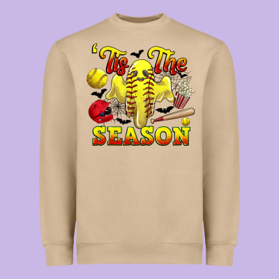 Tis The Season Softball Halloween Heavyweight Sweatshirt Designed By Cowgirlartshop