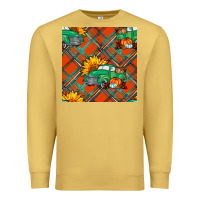 Antique Gold fall truck seamless pattern Premium Sweatshirt - BundleAndBundleShop