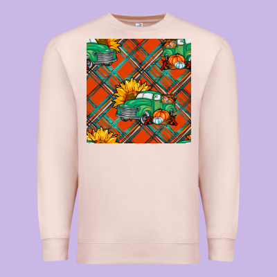 Fall Truck Seamless Pattern Premium Sweatshirt Designed By Bundleandbundleshop